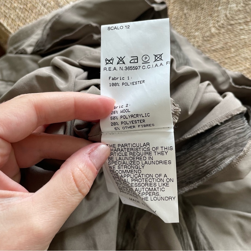 Scala 12 Brown Wool Blend Asymmetric Closure Tie … - image 8